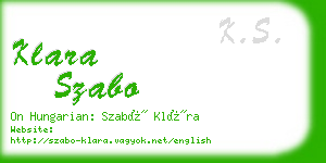 klara szabo business card